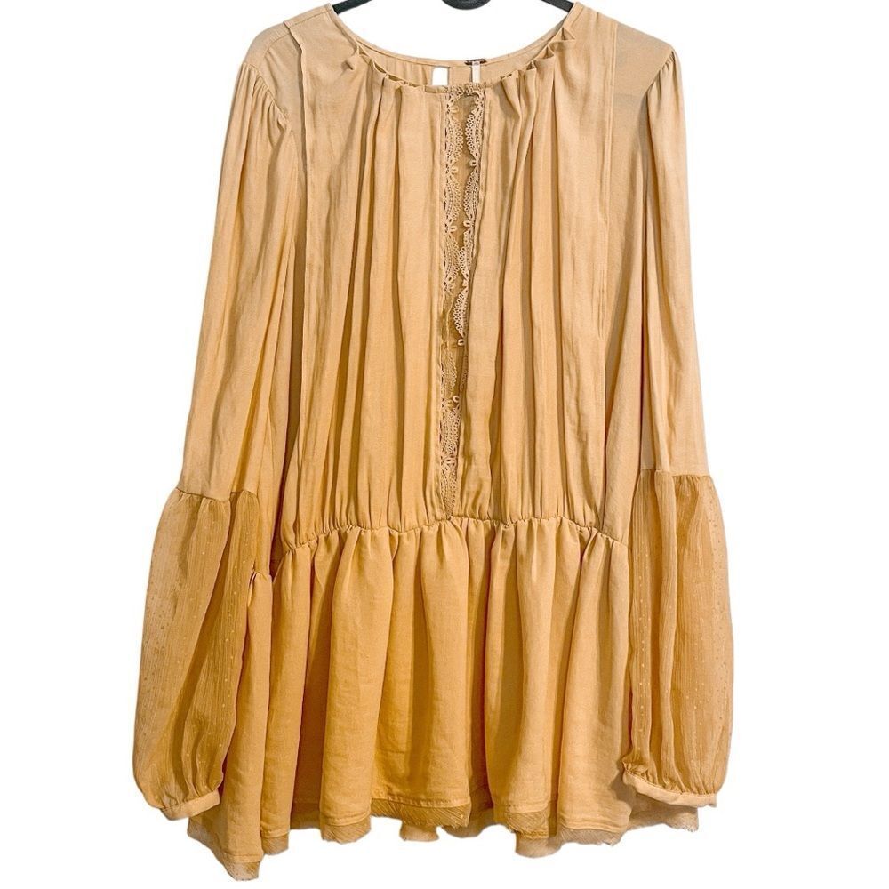Free People The Soul Serene Peasant Blouse Yellow